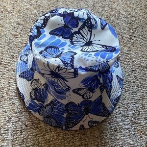 Reversible Blue Butterfly Bucket Hat